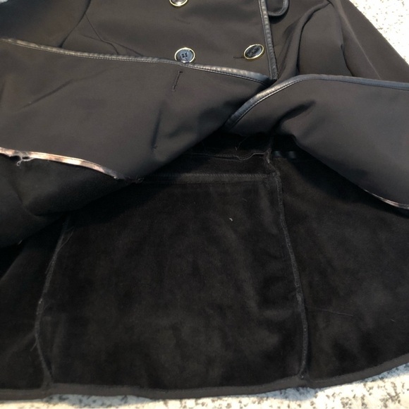 Steve Madden Black Double Breasted Pea Coat Size Medium - Picture 7 of 12